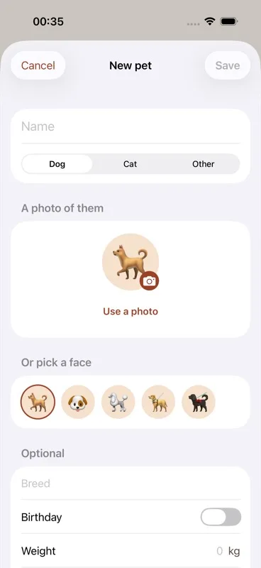 "A photo of them" section — circular avatar with a camera-icon badge, and a "Change photo" button with a "Remove photo" link beneath it.